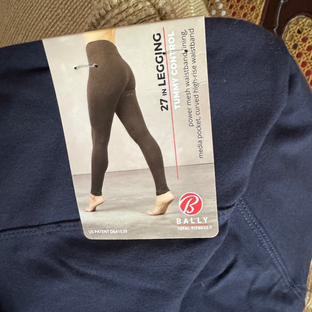 BALLY TOTAL FITNESS Midnight Blue 27" Leggings Tummy Control NWT! - Picture 3 of 11